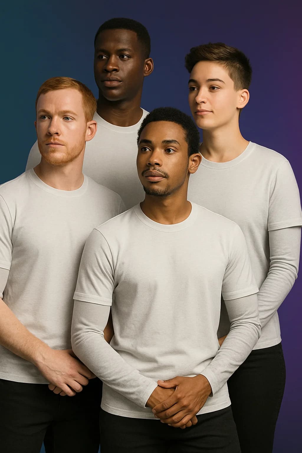 Diverse men wearing SleeveShirts